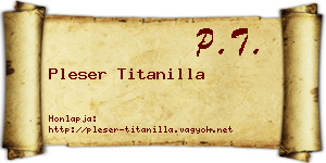 Pleser Titanilla névjegykártya